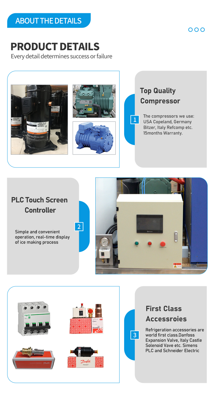 Fresh Keeping Industrial Flake Ice Maker 1.5 Tons Large Capacity And High Reliability