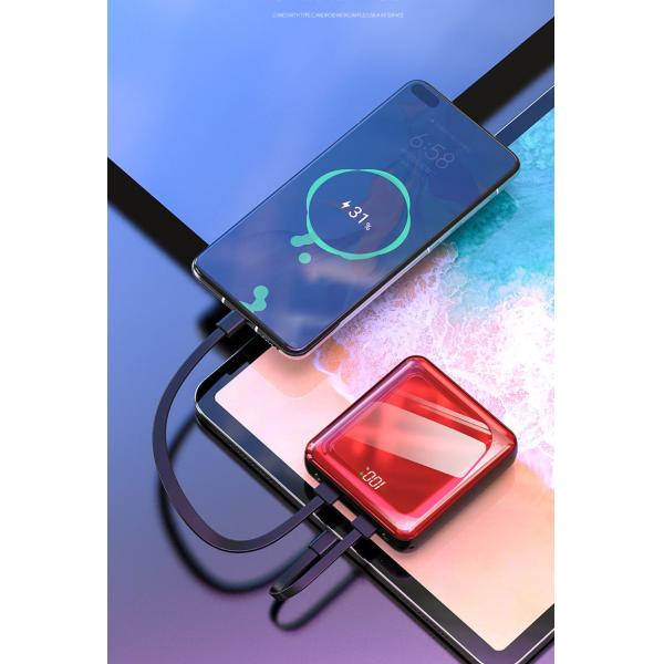 Casun Mini power bank 10000mAh portable fast charging powerbank with cable digital power display