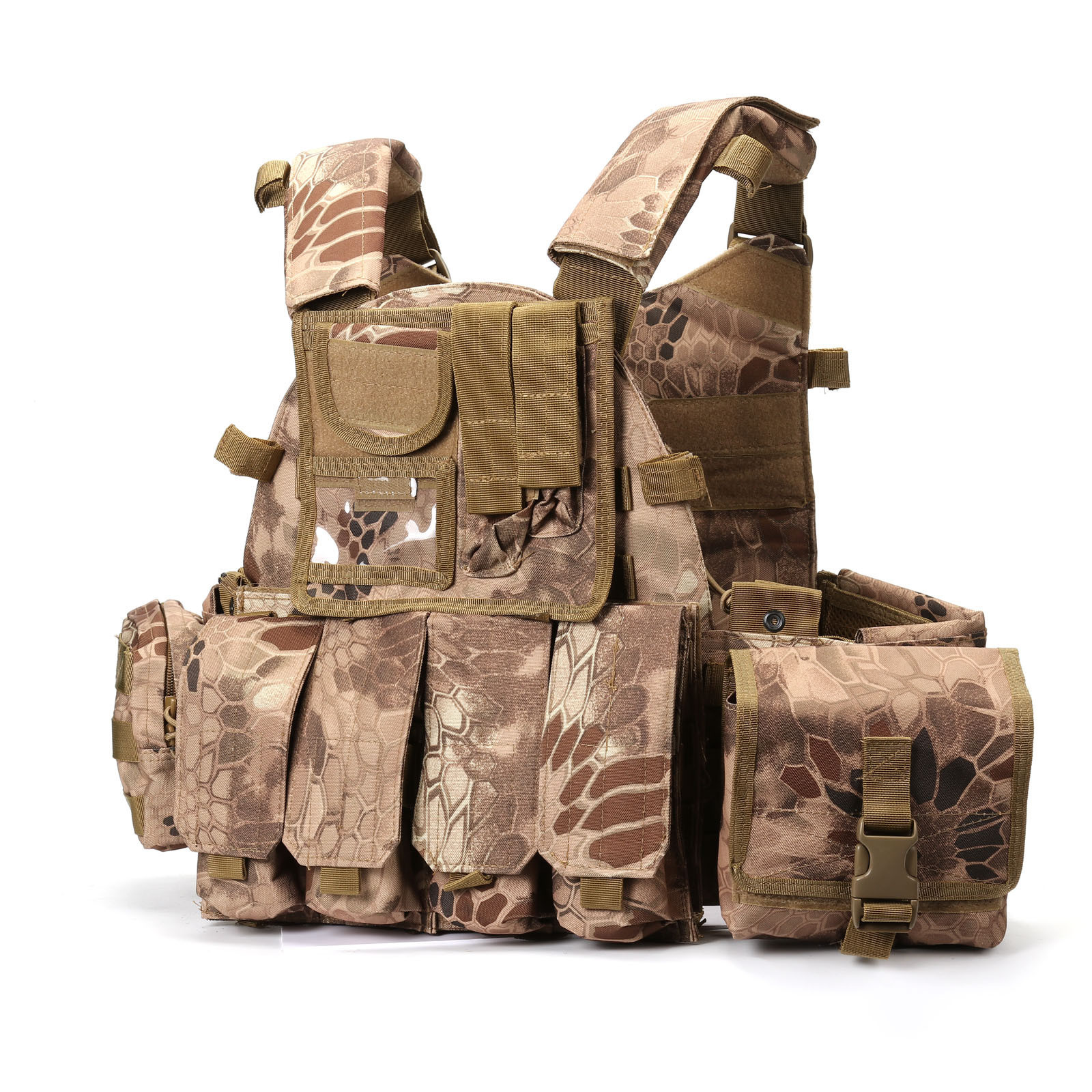Camouflage Tactical Combat Vest 1000D Fabric Multifunctional for CS Field Protective