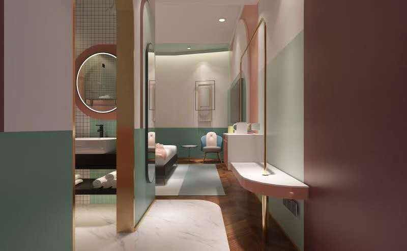 High-End Interior Concept Double Bed Wooden Furniture Custom Hotel Furniture