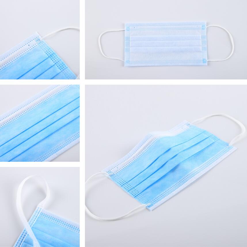 White list S&J Factory CE approved China medical mask supplier Type IIR 3ply 4ply disposable purple face mask medical earloop