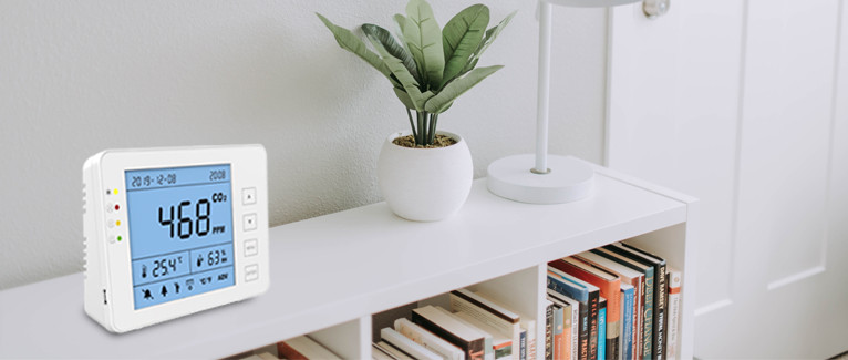 Compact Air Quality Co2 Monitor Meter For School Workspace