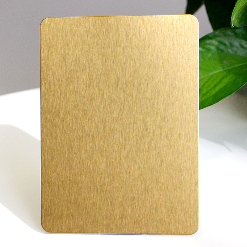 Elevate Architectural Exteriors Brushed Stainless Steel Sheet Gold Plated For Wall Cladding BIS