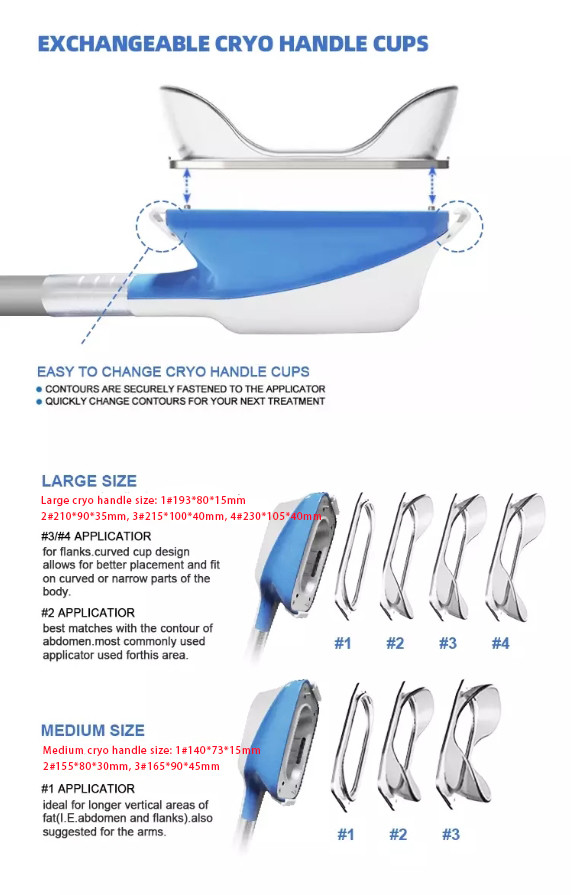 LF-265A 5 Cryo Handles 360 Cryolipolysis vacuum cavitation rf lipo laser Slimming Machine with Reduce Double Chin handle