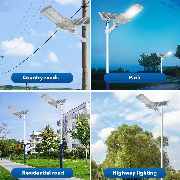 Gray Split Solar Street Light 100W High Power Solar Garden Lights IP65