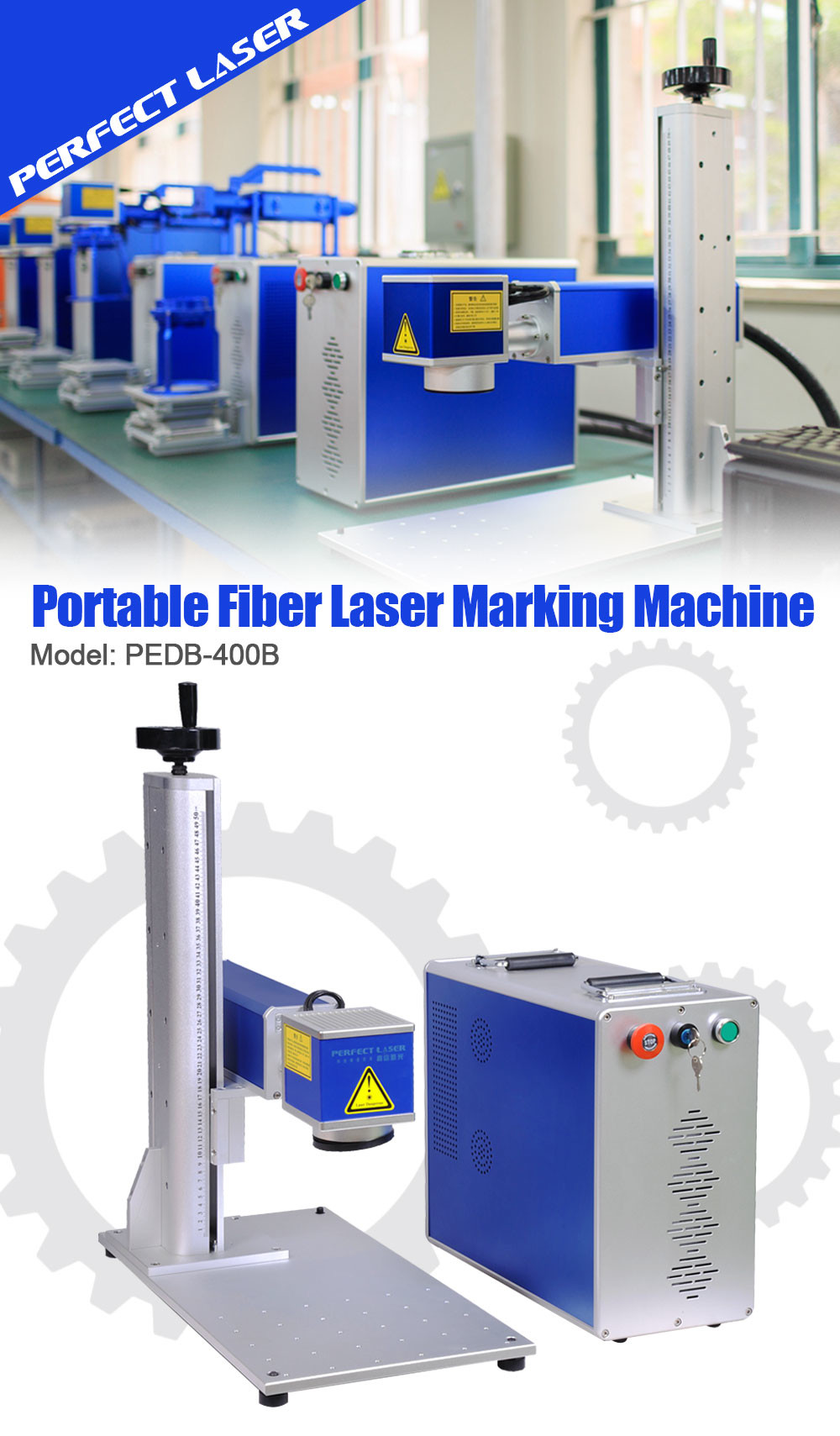 Portable 20w 30w 50w Fiber Laser Marking Engraving Machine Metal Laser Marking Machine
