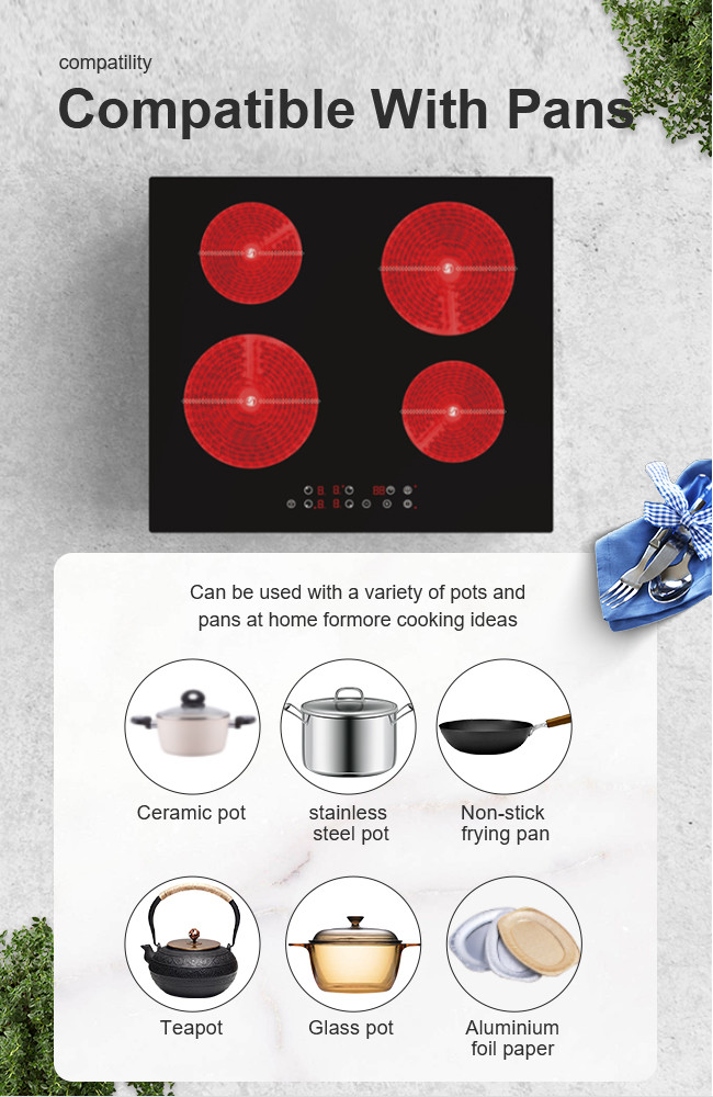 Bridge Zone Double Induction Hob 5500W Touch Control Hidden