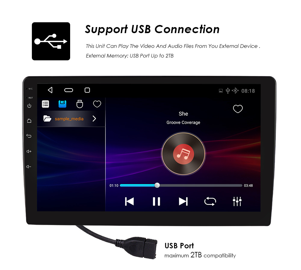 Universal 9inch T5 Carplay For Volkswagen Multimedia 2 Din Car Audio Android Stereo
