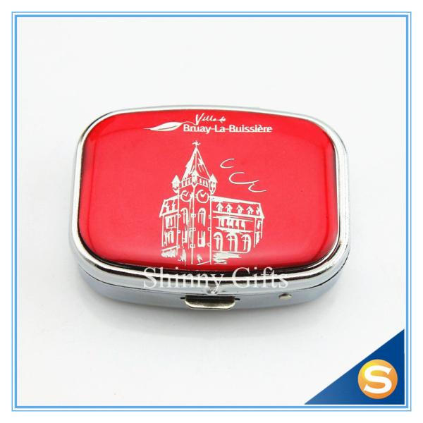 Zinc Alloy Custom Lockable metal pill box Traveling Promotional Gifts Square