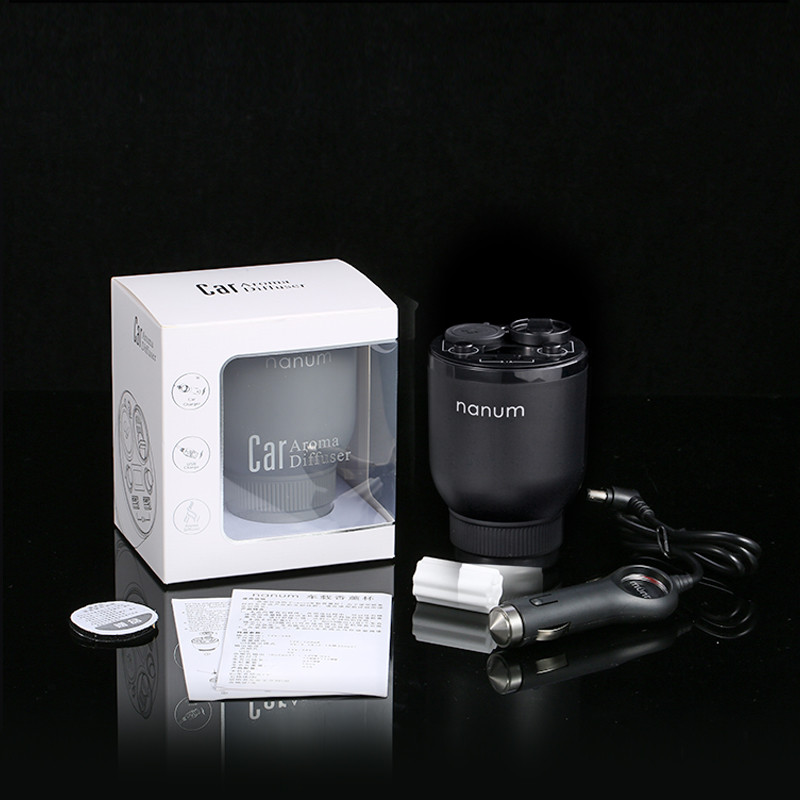 Dual USB Sockets ABS PC 5V 3.1A Car Charger Aroma Diffuser