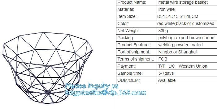 New Design Office Black Wire Mesh Baskets with Magnets, Flat Storage Baskets, Metal Wire 3 Tier Wall Mounted Kitchen Fru