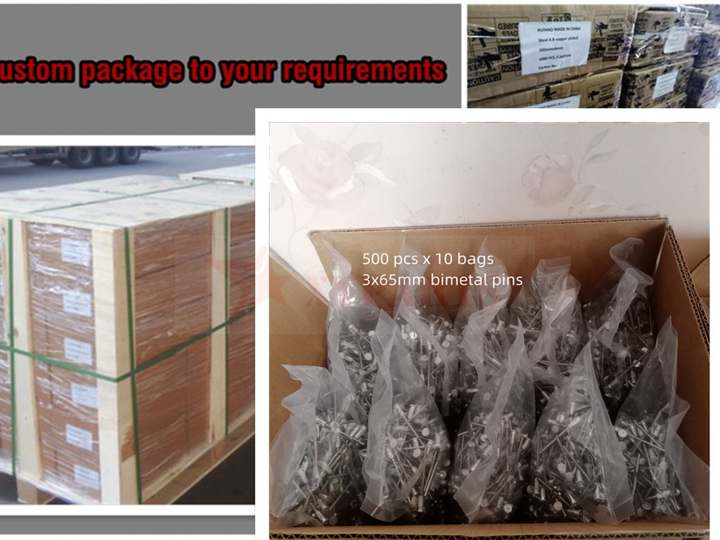 3x90mm Copper Coated Steel Bi-Metallic Cd Welding Pins With Aluminum Weld Base