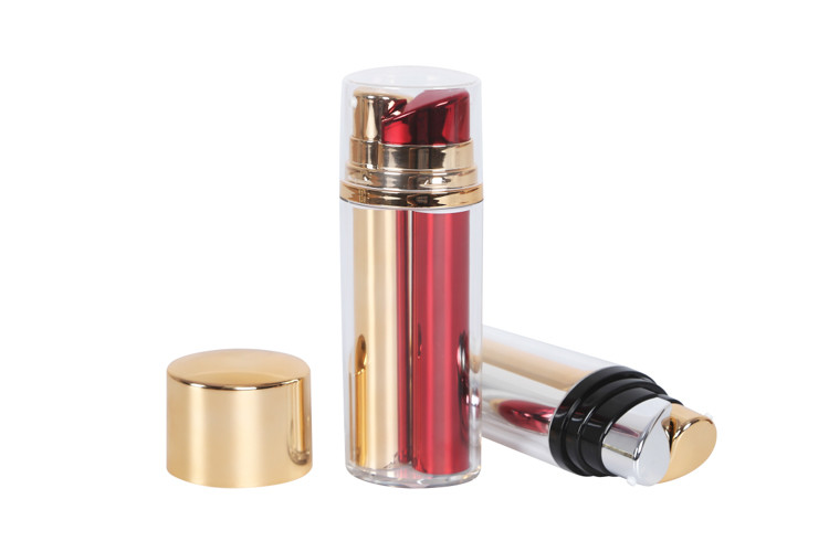 Customized Acrylic Sun Protection Airless Bottle Cosmetic Packaging Pump Double Chamber Bottle