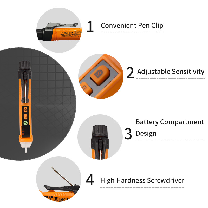 2000m Altitude Non Contact Voltage Detector , Electrical Tester Pen Sound / LED Alarm
