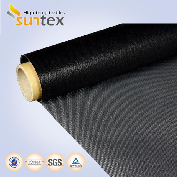 Heat Retardant Black Fire Retardant Fabric Glassfiber Coated / Ptfe Fiberglass