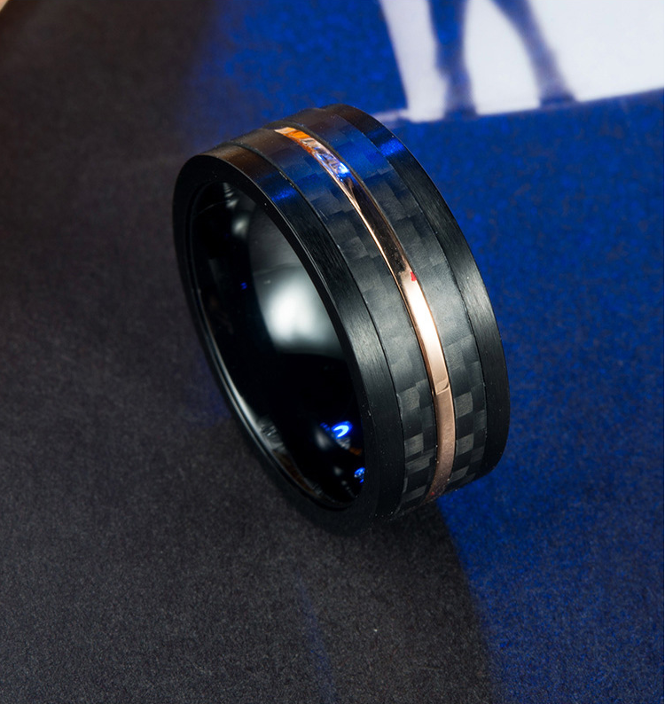 Luxury Fashion Couple Stainless Steel Rings Waterproof Round Men's Rotating Ring