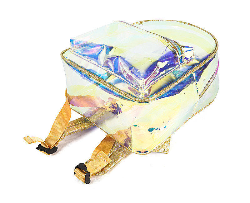 Custom Holographic Reflective Bags Wholesale Rainbow TPU Clear Backpack