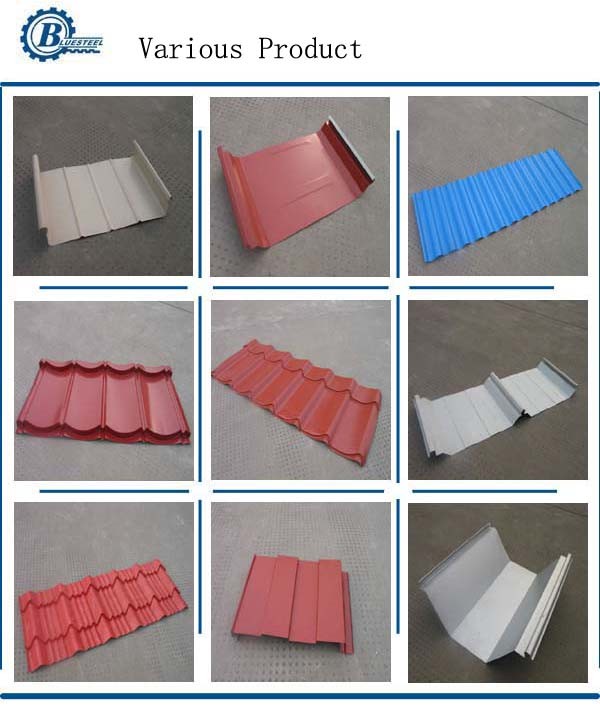 8.5 Kw Step Tiles Aluminium Roofing Sheet Making Machine For Corrugated Roof Panels