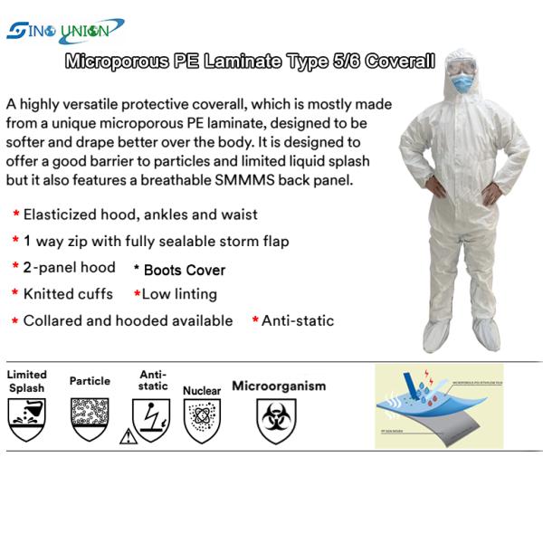 OEM EN13485 Type 6 Ppe Kit Chemical Disposable Coverall Waterproof