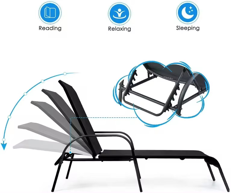 Outdoor Beach Sun Lounger with Customized Design and Foldable Feature
