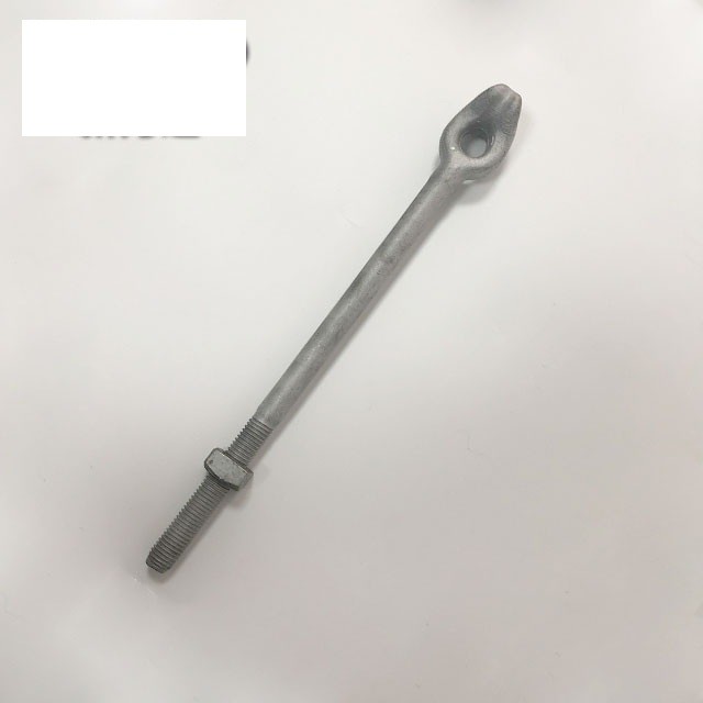 Forged Steel Galvanized Guy Wire Anchor / Thimble Eye Anchor Rod For Power Line Hardware