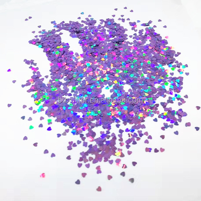Customizable Love Heart Shaped Glitter Heart Nail Art Craft in 365 Colors for OEM/ODM Services