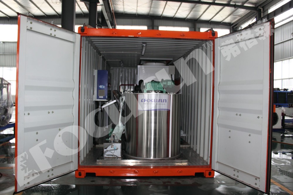 Industrial Cooling Solution 10T/Day Containerized Flake Ice Machine with Air Cooling