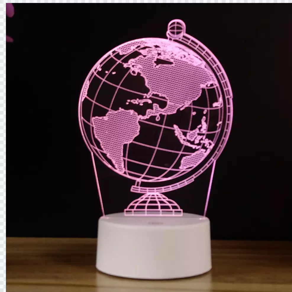 Yoga Cyan 3D Led Illusion Lamp Night Light Christmas Changeable Rohs