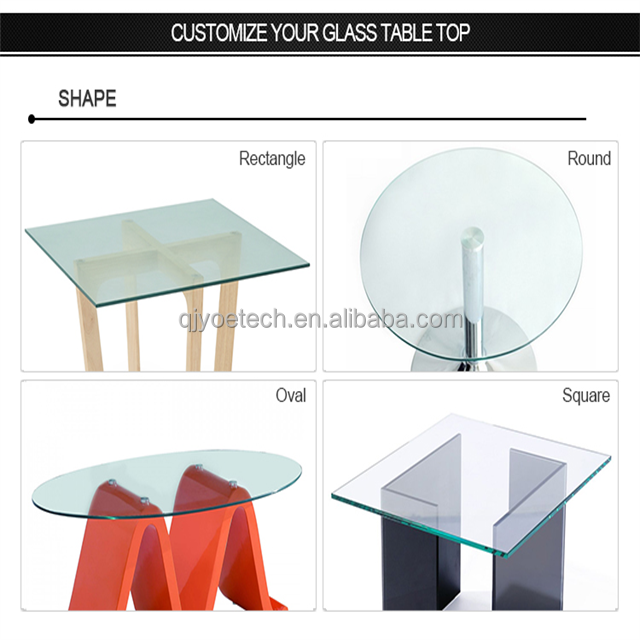 Customized Flat Polished Edge 8mm Clear Tempered Glass Table Top for Hotel Furniture