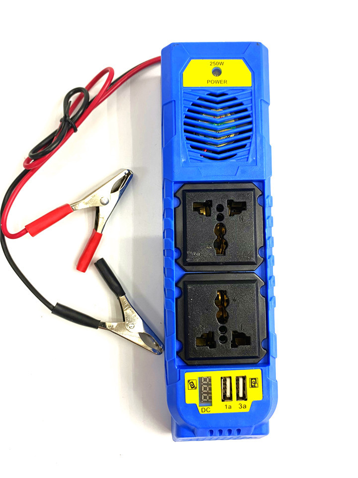 Car Fast Charger Aluminum Display Adapter Charger With Charging Cable Pure Sine Wave Inverter 12V Dc To 120V Ac For Car