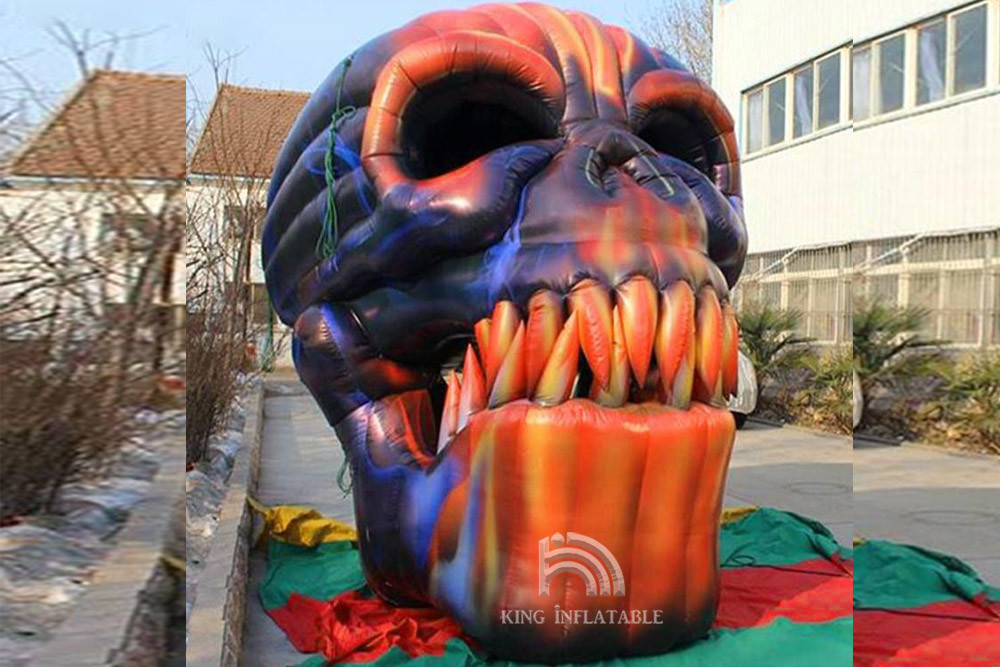 Giant Inflatable Skull Entrance Halloween Decoration Inflatable Devil Skeleton Skull Head For Club Party
