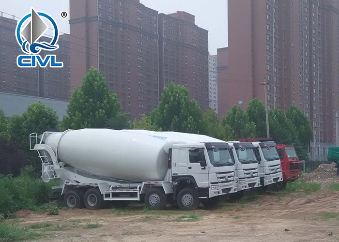 Self Loading Concrete Howo 8x4 Mixer Trucks EURO2 Standard Diesel Truck