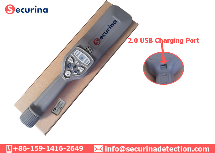 Non Magnetic Hand Held Security Detector Acoustic Alarm 2400mAh