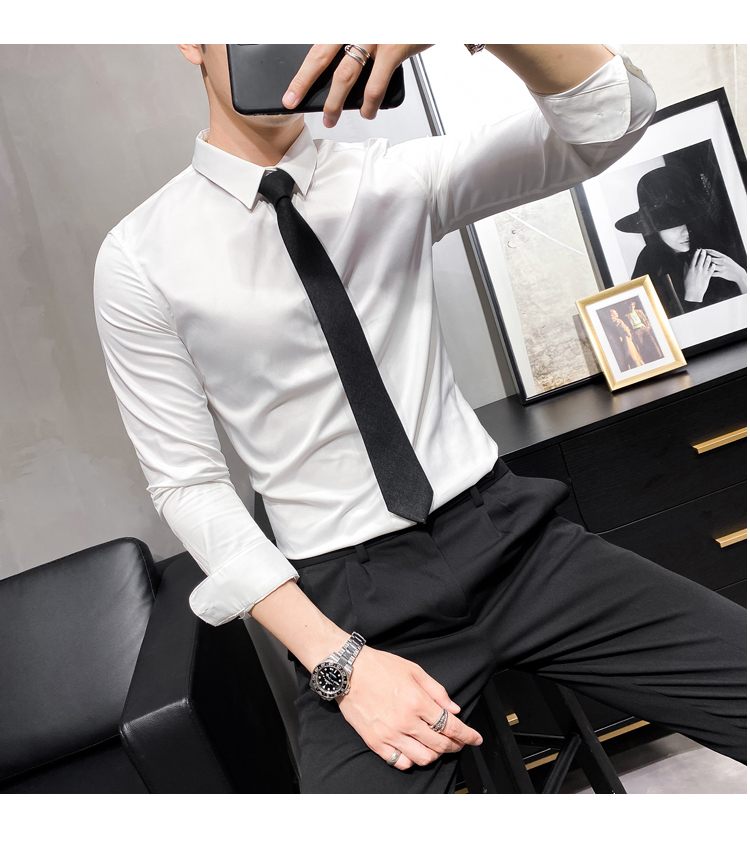 Knitted Long Sleeve Slim Fit Shirts For Men Popular Choice for Adults