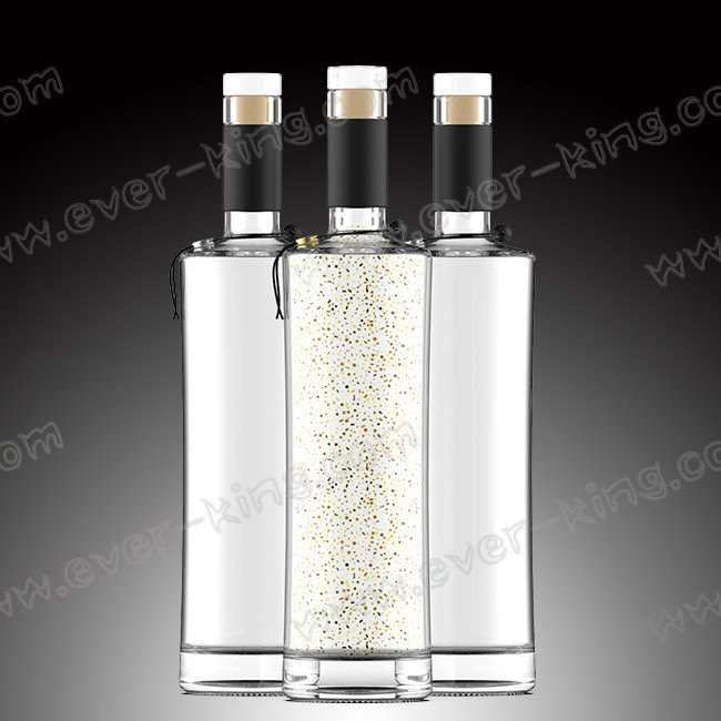 500ML Flint Glass Vodka Liquor Bottle With Cork Seal