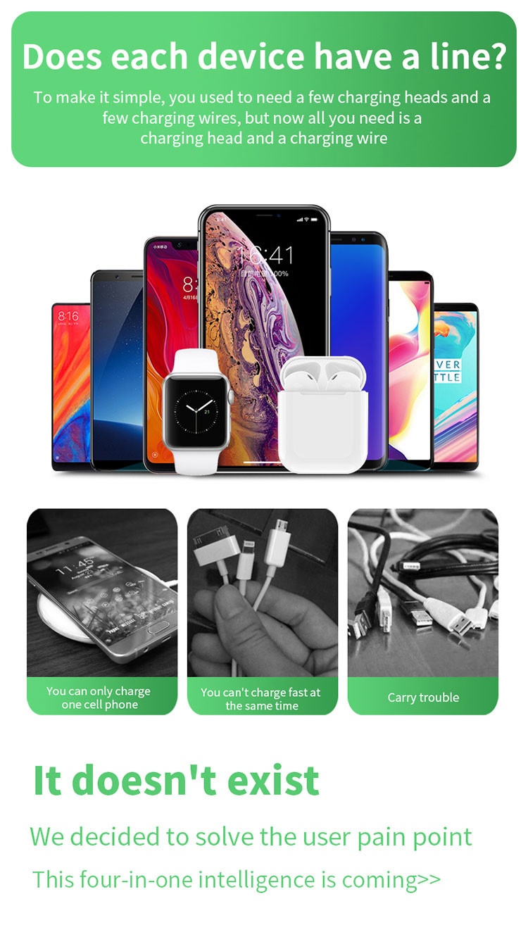 Multipurpose 6 In 1 Wireless Charger Dock Station Phones For Airpords