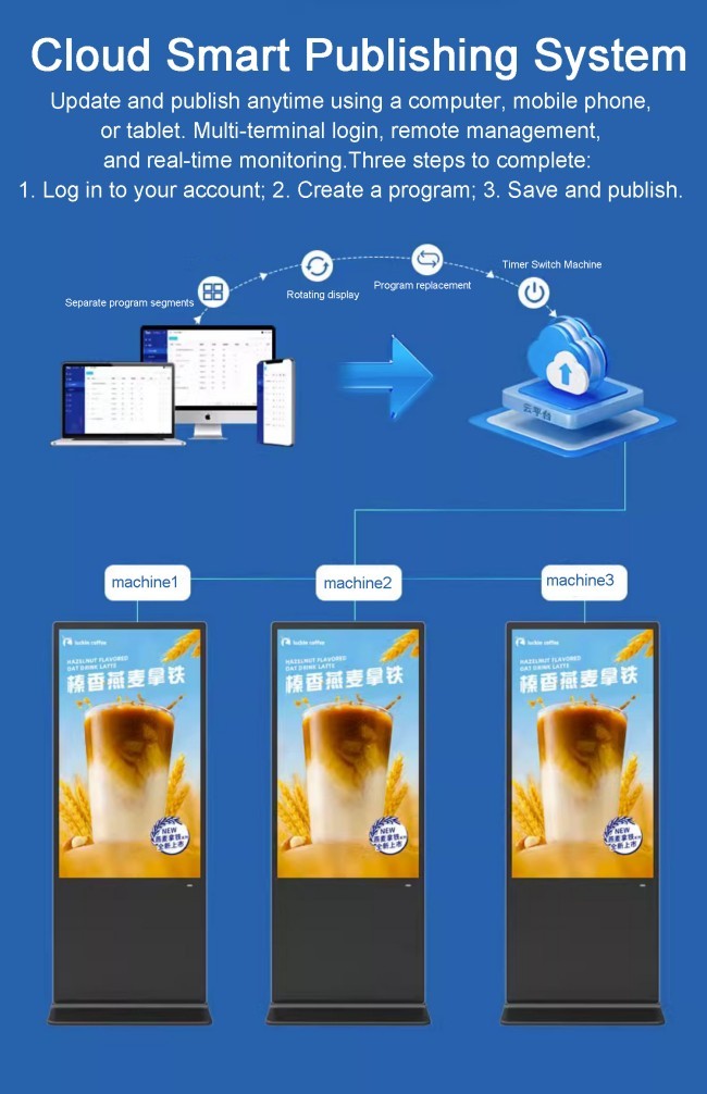 4K Ultra HD Resolution Indoor Vertical LCD Advertising Display Digital Signage Totem Equipped With 8 Array Mic