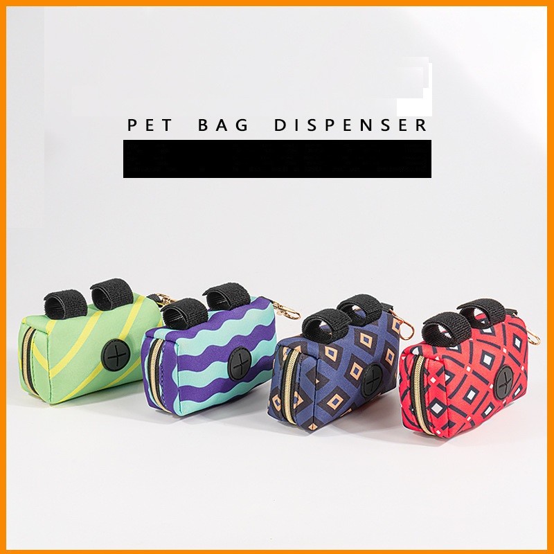 Neoprene Dog Waterproof Pet Dispenser Bag Folded Pet Travel Accessories With Hook