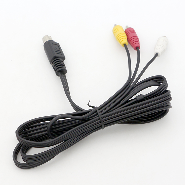 OEM 9 Pin Mini Din to RCA S Video Audio Cable for TV Displays Audio Video Receiver