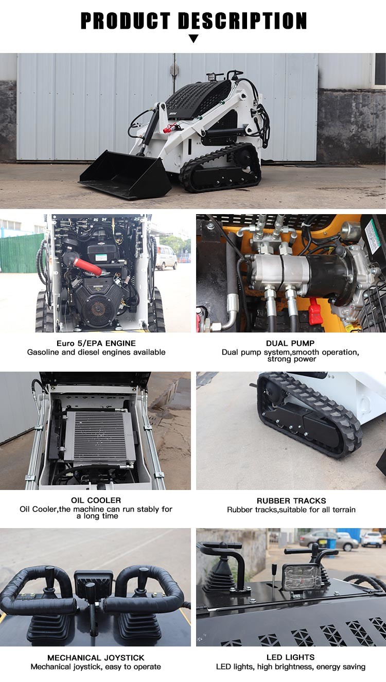 Mini Front 639cc Track Skid Steer Loader With Ce Epa
