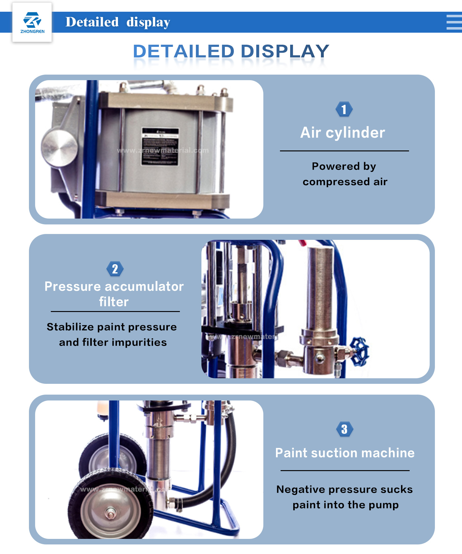 Pneumatic Airless Epoxy Paint Sprayer High Pressure Airless Paint Sprayer High Volume