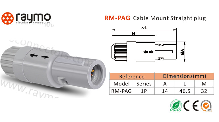 4 Pin Male Cable Connector , Circular Push Pull Connectors Provide Secure Connectivity