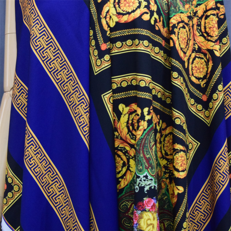 OEM Island Printed Dress Material Fabric 100% Polyester Clothing