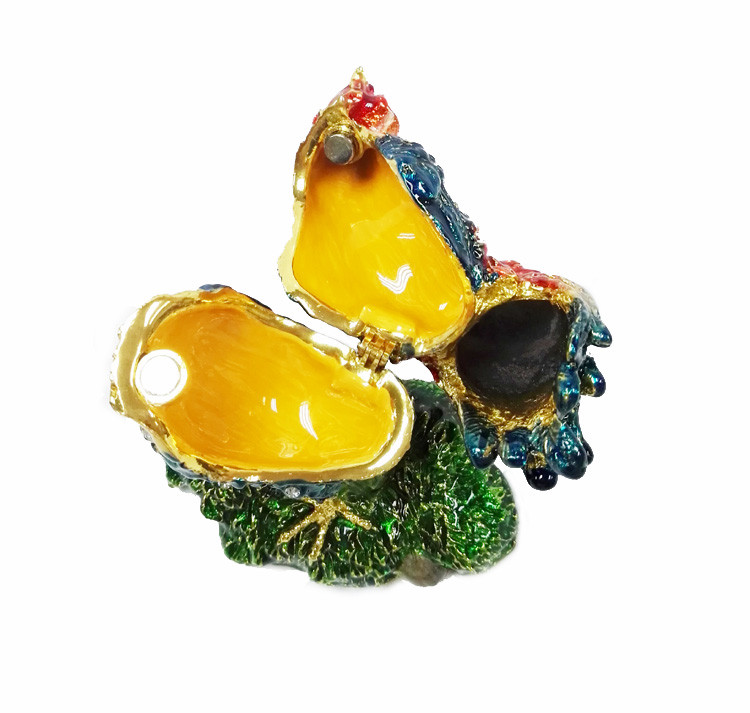 Wholesale rooster metal jewelry box rooster decorative box fashion rooster cock jewelry box