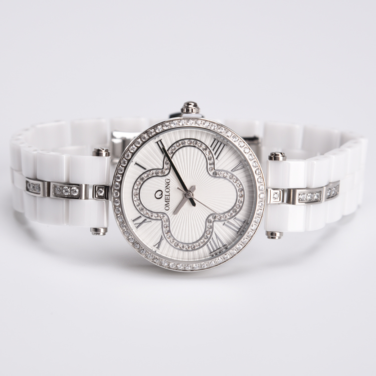 Sapphire Crystal Ceramic Quartz Watch Waterproof With China / Japan Movt