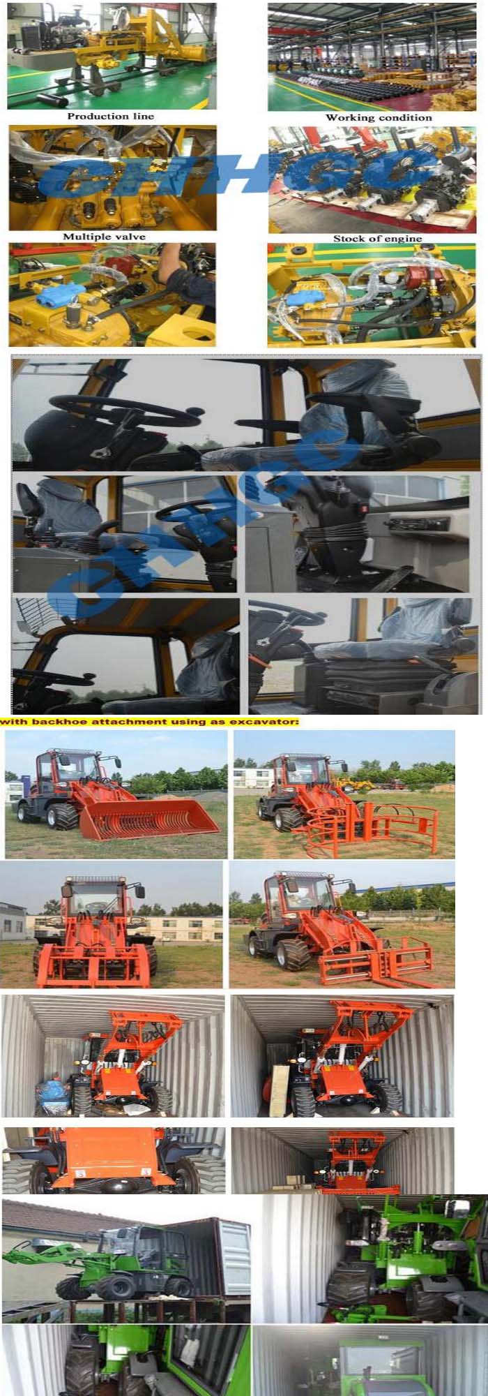 Rops/Fops CE EPA Approved Small Snow Bucket Fork Wheel Loader