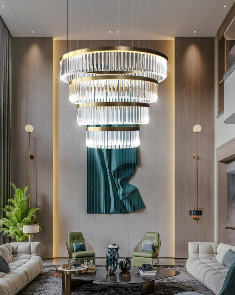 3000K 4000K Modern Crystal Chandelier With Color Temperature Adjustable Feature