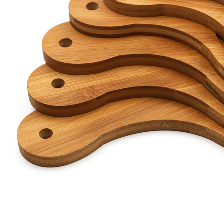 Wood Handle 7'' 9'' Bamboo Pizza Plate Customized Paddle Cutting Board
