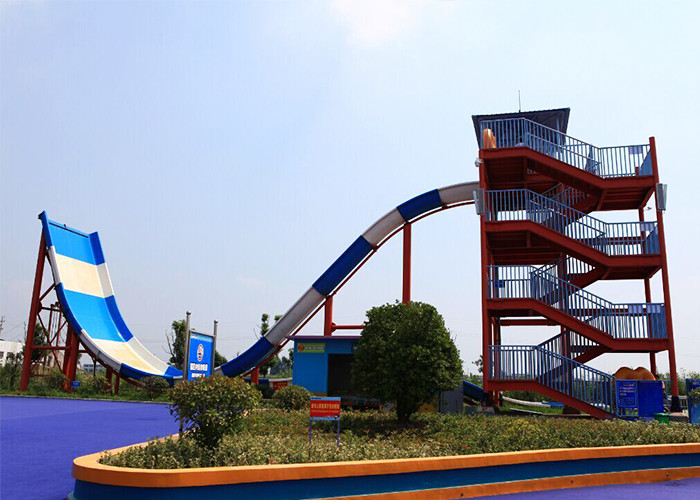 Custom Speed Slide Outdoor Commercial Water Park Equipments Fiberglass Slides For Adult