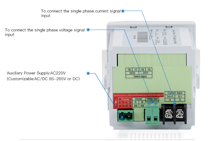 CN-UIF63 72*72 mm Single Phase A&V&Hz combination Meter for electrical switchboard